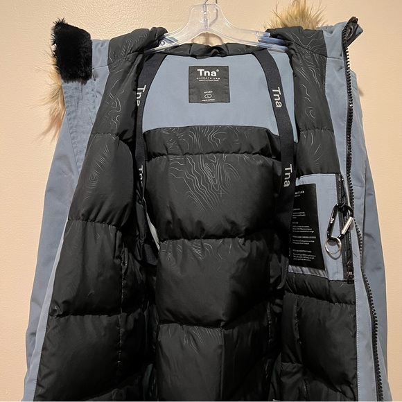 Aritzia TNA Haven Mid Length Parka Evening Dove Size L - Picture 7 of 16